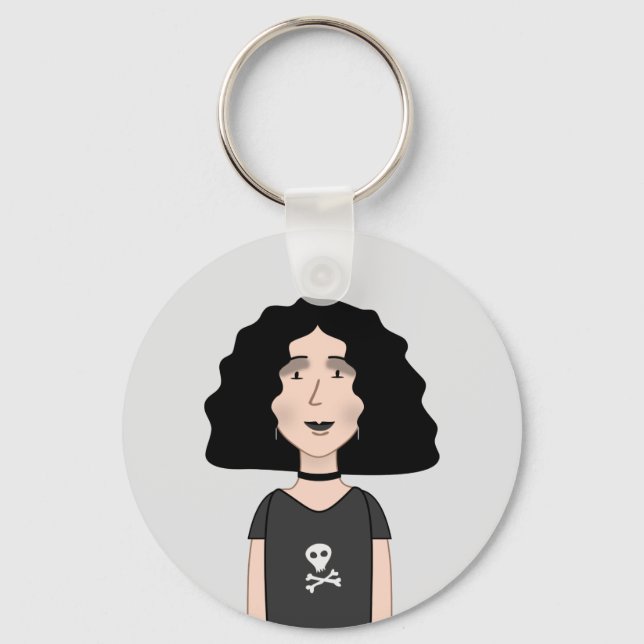 Goth girl keychain