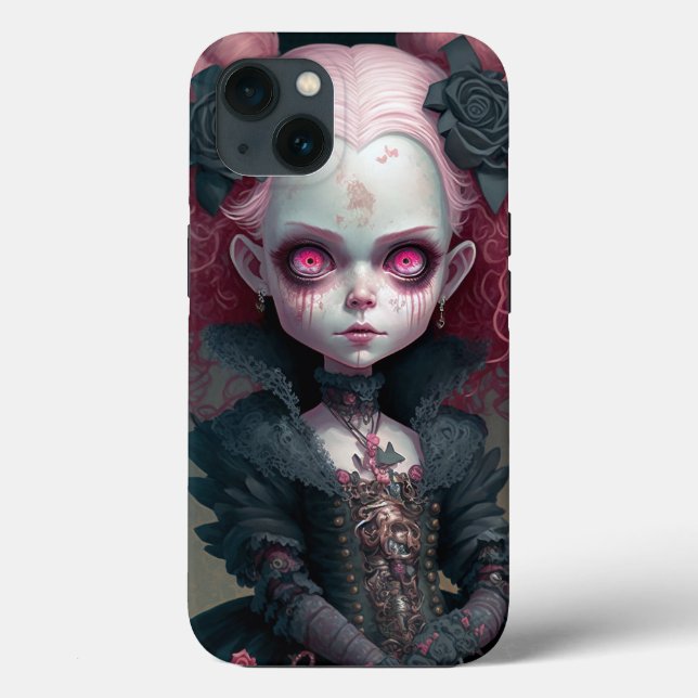 Goth Girl Pink Black Creepy Cute Case-Mate iPhone Case (Back)