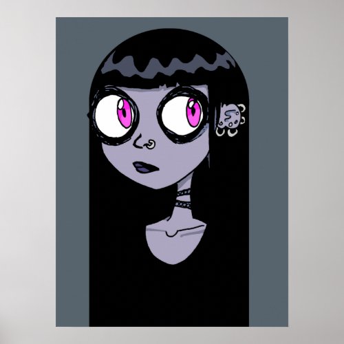 Goth Girl Portrait Poster