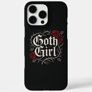 Goth Girl Red Rose Floral Vine Black Gothic iPhone 16 Pro Max Case