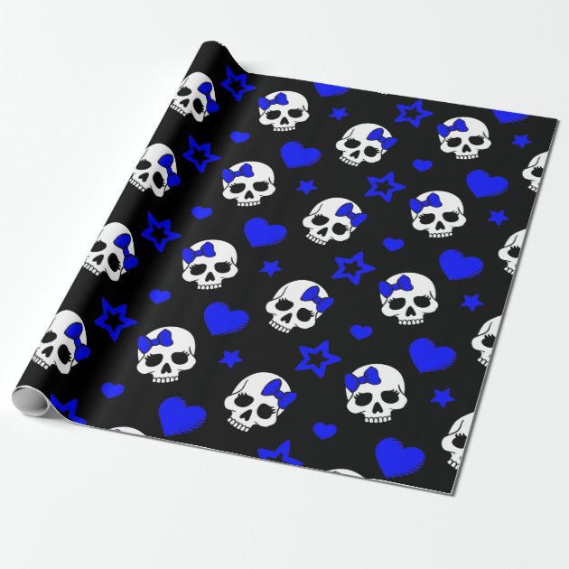 Girlie Punk Skull Kraft Present Gift Wrap Wrapping Paper 