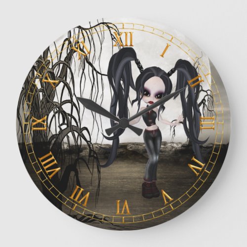 Goth Girl Wall Clock