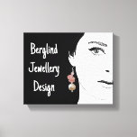 Goth girl with pearl earring fashion illustration Canvas Print<br><div class="desc">This stylish canvas was created by Berglind Jewellery Design.

© Berglind Jewellery Design. All rights reserved.</div>