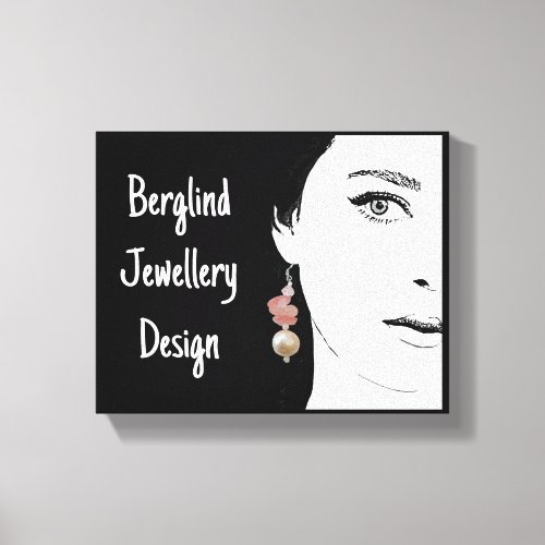  Goth girl with pearl earring fashion illustration Canvas Print