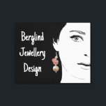 Goth girl with pearl earring fashion illustration Canvas Print<br><div class="desc">This stylish canvas was created by Berglind Jewellery Design.

© Berglind Jewellery Design. All rights reserved.</div>