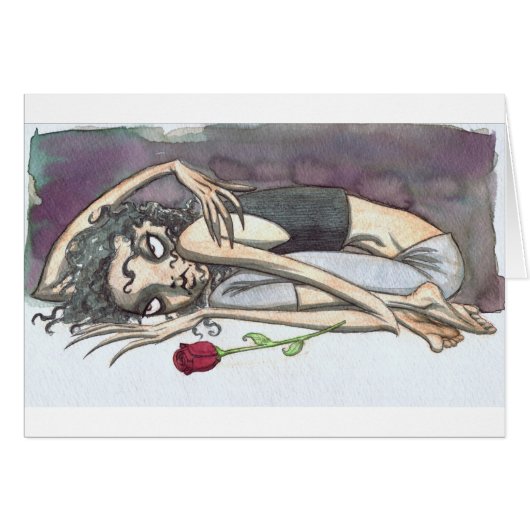 Goth Girl with Rose Cards (Front Horizontal)