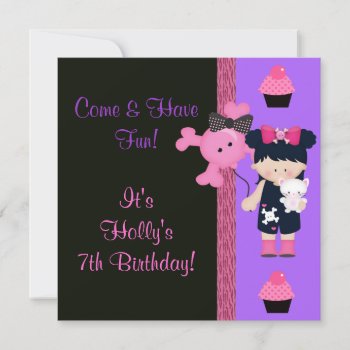 Goth Girlie Cupcake Birthday Invitation by StarStruckDezigns at Zazzle