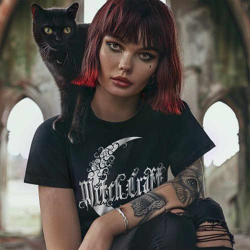 Goth Girls Witchcraft Crescent Moon Gothic Lunar T_Shirt