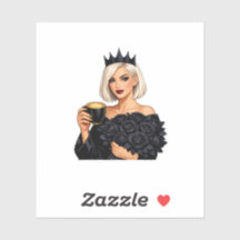Goth Glam Blonde Queen Latte Art Black Roses Stick