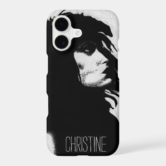 Goth Goddess Portrait Original Art Black White Case-Mate iPhone Case (Back)