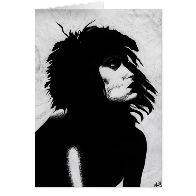 Goth Goddess Woman Portrait Fashion Art Card (Front)