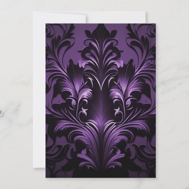 Goth Gothic Design Black & Purple Holiday Card (Front)