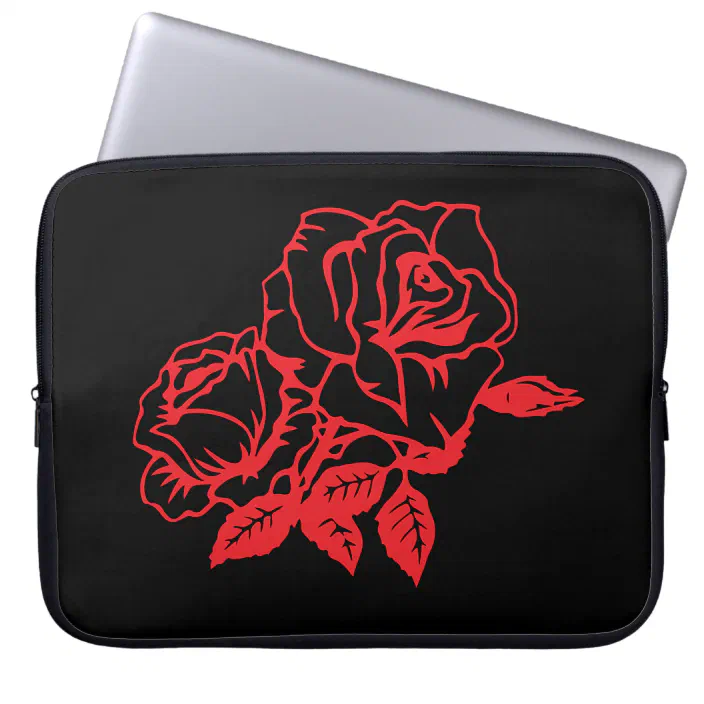 Gothic Fashion Festival Rose Flowers Skull Pattern Neoprene Sleeve Pouch Case Bag for 11.6 Inch Laptop Computer Designed to Fit Any Laptop/Notebook/ultrabook/MacBook with Display Size 11.6 Inches 