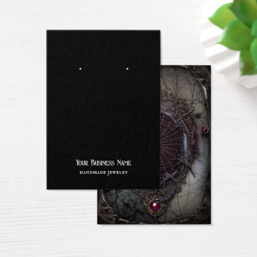 Goth Gothic Spiderweb Earring Display Card