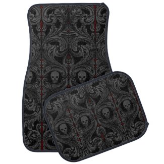Goth Gray Ornament with Skull 