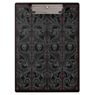 Goth Gray Ornament with Skull