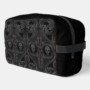 Goth Gray Ornament with Skull Dopp Kit