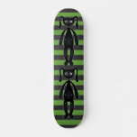 Goth Green And Black Bunny Skateboard at Zazzle