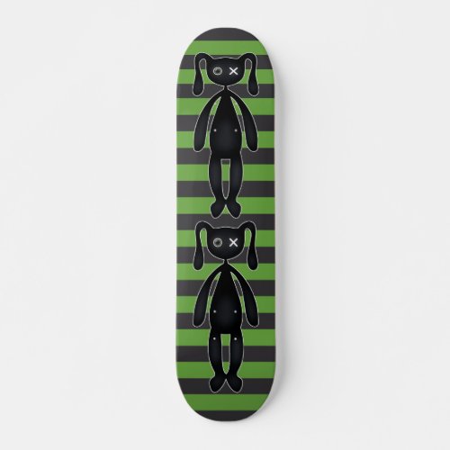 Goth Green and Black Bunny Skateboard