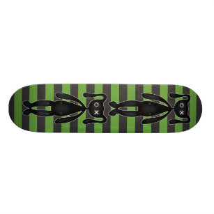 Goth Green and Black Bunny Skateboard