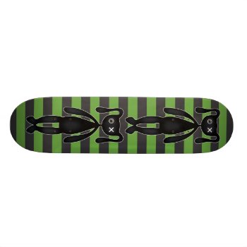 Goth Green And Black Bunny Skateboard by hippygiftshop at Zazzle