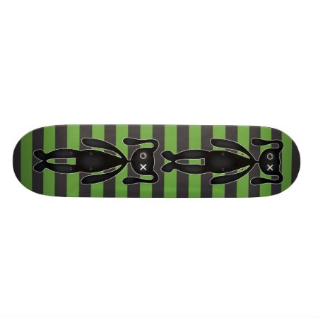 Goth Green And Black Bunny Skateboard