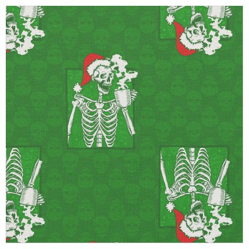 goth green christmas skull coffee skeleton red fabric