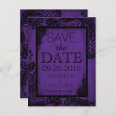 Goth Grunge Lace Save the Date Announcement Postcard (Front/Back)