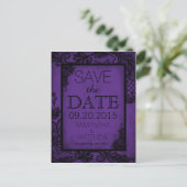 Goth Grunge Lace Save the Date Announcement Postcard (Standing Front)