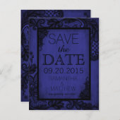 Goth Grunge Lace Save the Date Announcement Postcard (Front/Back)