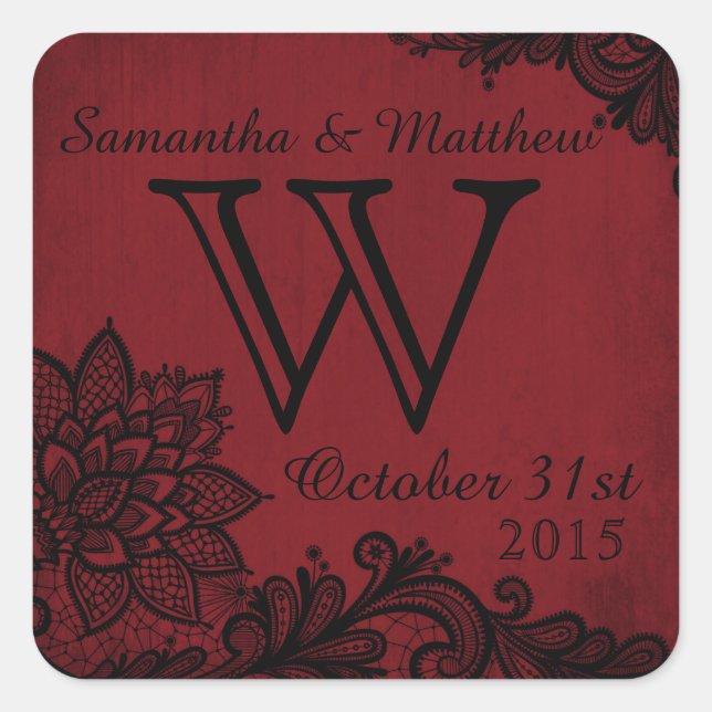 Goth Grunge Lace Wedding Gift Label (Front)