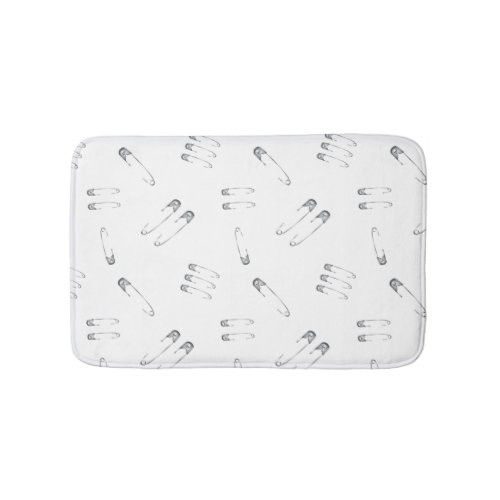 Goth Grunge Safety Pins Punk Patterned Bath Mat