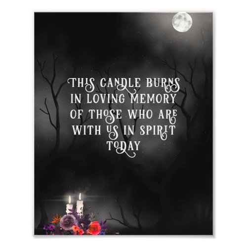 Goth Halloween Wedding Memorial Candle Sign