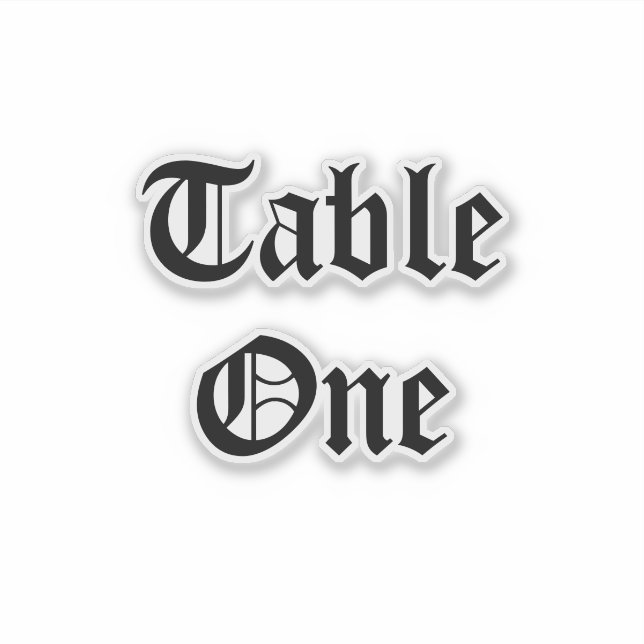 Goth Halloween Wedding Table Numbler  Sticker (Front)