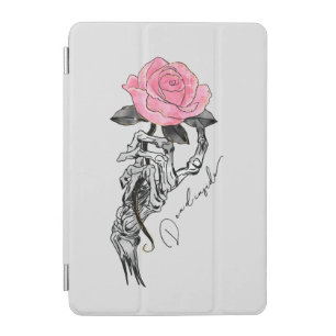 Goth Hand Skeleton With Pink Rose   Dead Inside iPad Mini Cover