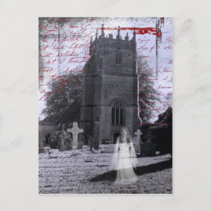 Goth Haunted Cemetery Postcard