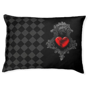 Goth Heart Large Pet Bed