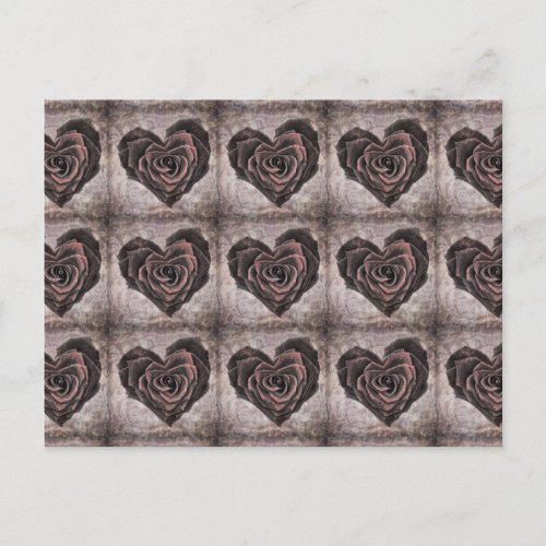 goth heart rose postcard