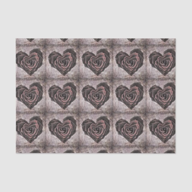 goth heart rose tissue paper (Front)