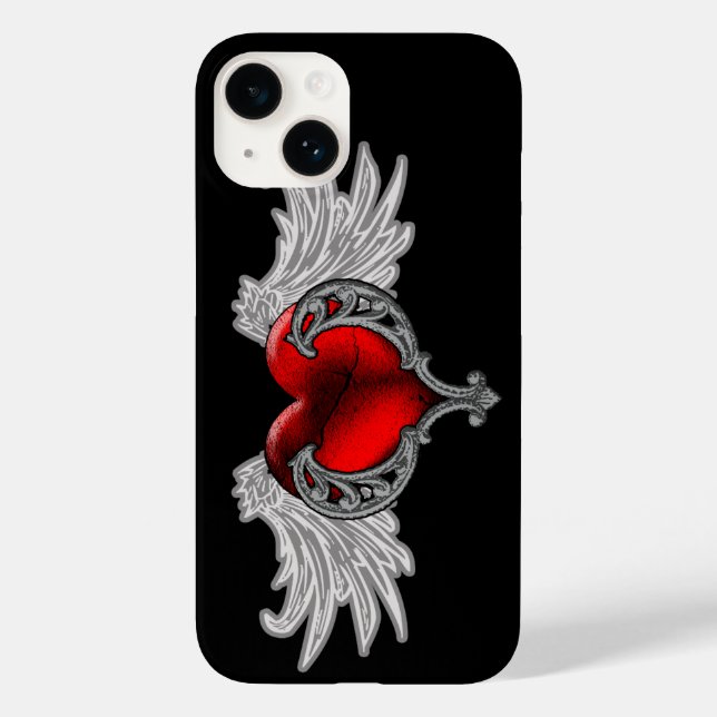 Goth Heart with Angel Wings iPhone 6 Case (Back)