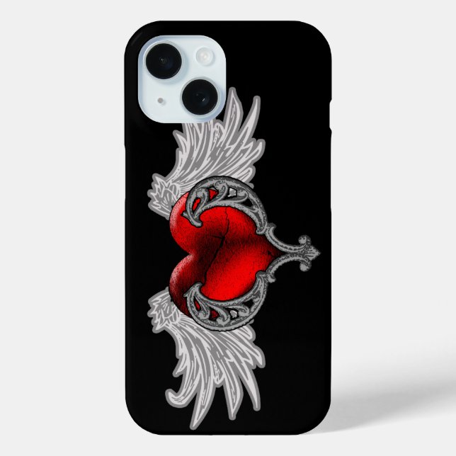 Goth Heart with Angel Wings iPhone 7 Case (Back)