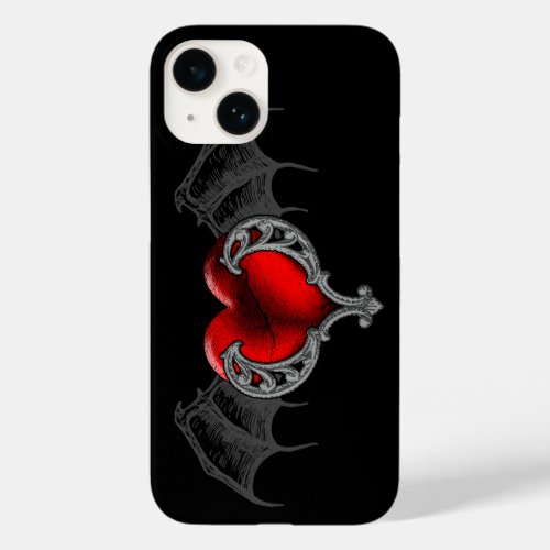 Goth Heart with Bat Wings iPhone 7 Case