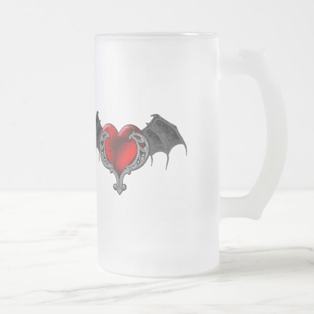 Goth Heart with Bat Wings Mug (Right)