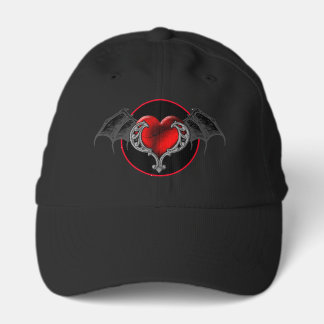 Goth Heart with Bat Wings Performance Cap