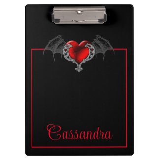 Goth Heart with Bat Wings Personalized 