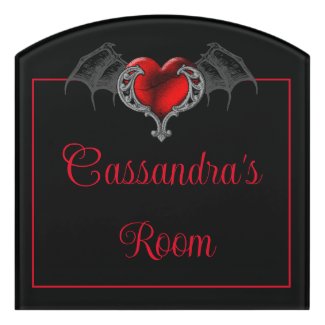 Goth Heart with Bat Wings Personalized 