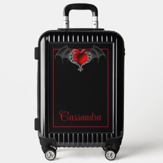 Goth Heart with Bat Wings Personalized 