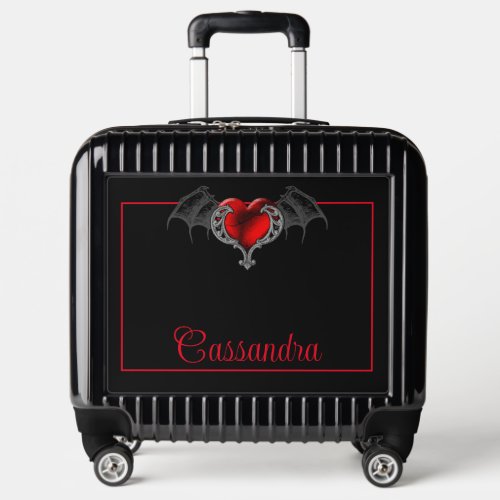Goth Heart with Bat Wings Personalized Luggage