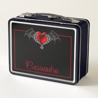 Goth Heart with Bat Wings Personalized 