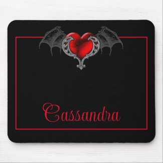 Goth Heart with Bat Wings Personalized